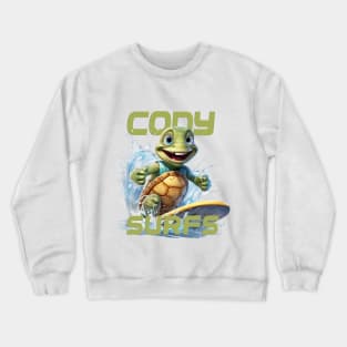 Aquatic Glide Waves Surfing Tee "Cody Surfs" Crewneck Sweatshirt